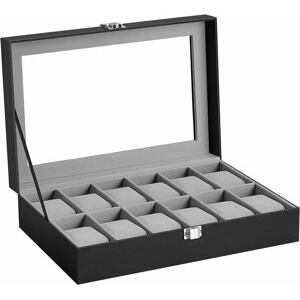 SONGMICS Úložný box na hodinky Velur šedý