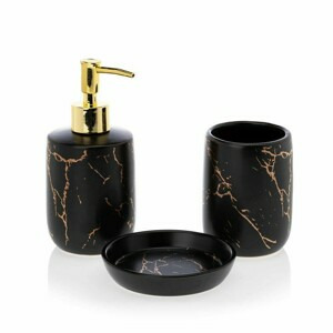 HowHomely Sada koupelnových doplňků Lua černá