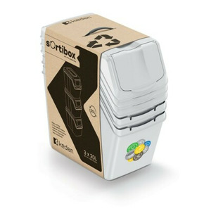 Prosperplast Sada 3 odpadkových košů Soorti 3 x 20 L popelavě šedá