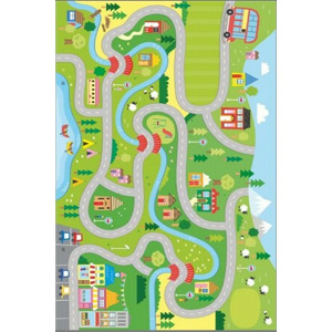 Conceptum Hypnose Dětský koberec Město 80x120 cm zelený