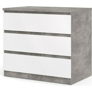 Tvilum Komoda Simplicitous III beton/bílá lesk