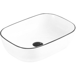 Keramické umyvadlo na desku MEXEN RITA 45x32 cm bílé/černé