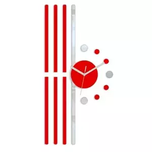 ModernClock 3D nalepovací hodiny Line červené