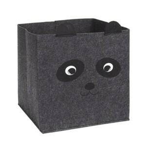 H&S Decoration Box na hračky Panda tmavě šedý