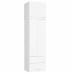 Ak furniture Šatní skříň s nástavcem Star 60 cm bílá