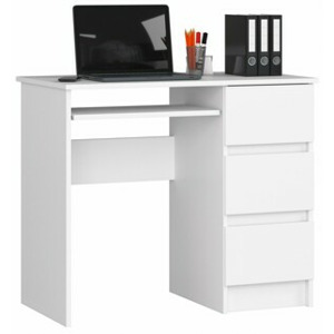 Ak furniture Psací stůl A-6 90 cm bílý pravý