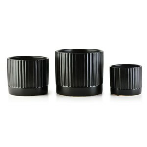 Mondex Sada 3 květináčů NEVI černá