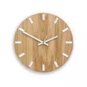 ModernClock Nástěnné hodiny Simple Oak hnědo-bílé
