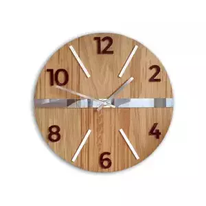 ModernClock Nástěnné hodiny Oak Luxury hnědé