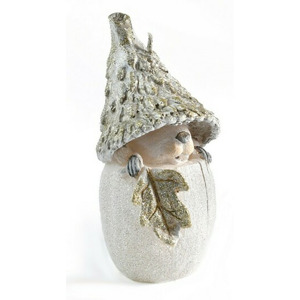 Mondex Vánoční svíčka TAZRAK 16 cm bílá/zlatá