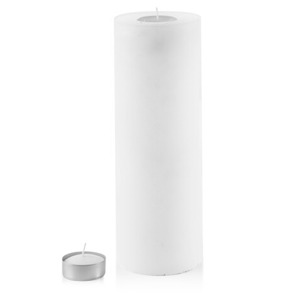 Mondex Velký svícen Rustic 36 cm bílý