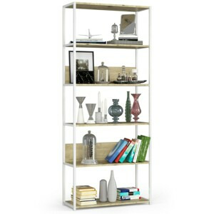 Ak furniture Regál LOFT 80 cm bílý/dub artisan