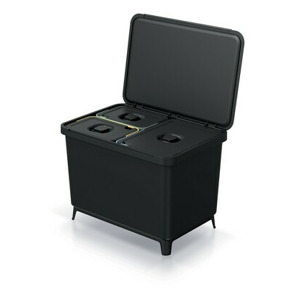 Prosperplast Odpadkový koš SYSTEMO 2x10 L + 23 L černý