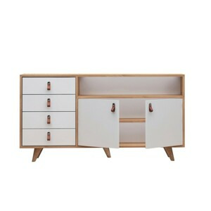 Hanah Home Komoda Lavina 140 cm bílá/hnědá