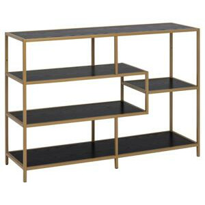 Actona Regál Seaford 114x78 cm zlatý/černý