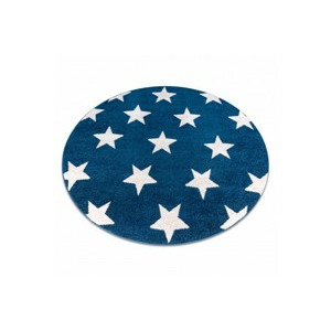Dywany Lusczow Kulatý koberec SKETCH CHRIS modrý / bílý - Hvězda, velikost kruh 120