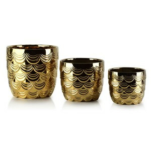 Mondex Sada 3 květináčů Neva XIII zlatá