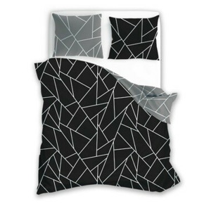 Faro Bavlněné povlečení MILAGRO VERDE 007 160x200 cm + 2x 70x80 cm černé/šedé