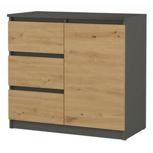 TP Living Komoda SZUFA 80 cm dub artisan/antracit