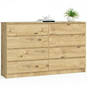 Ak furniture Komoda Kuba 160 cm 8 šuplíků dub artisan