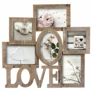 ATMOSPHERA Fotorámeček na 6 fotografií LOVE hnědý