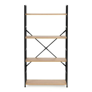 MODERNHOME Dřevěný regál s kovovým rámem Loft 4 police hnědý IV