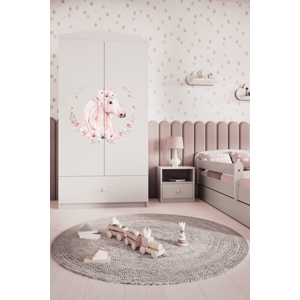 Kocot kids Dětská skříň Babydreams 90 cm kůň bílá