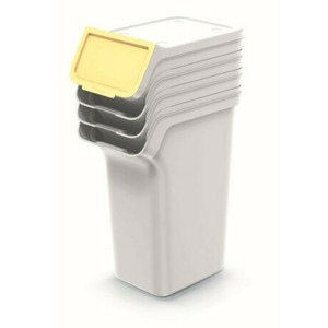 Prosperplast Sada 4 odpadkových košů STACKBOXER Q 4 x 25 L popelavě šedá