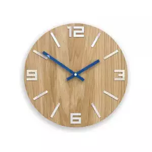 ModernClock Nástěnné hodiny Arabic Wood hnědo-modré