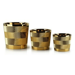 Mondex Sada 3 květináčů Neva VI zlatá