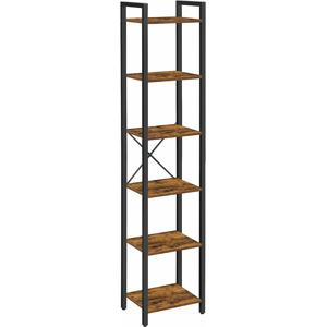SONGMICS Knihovna Vasagle Porat 187,5 cm hnědá/černá