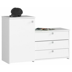 Ak furniture Botník s komodou S16 bílý