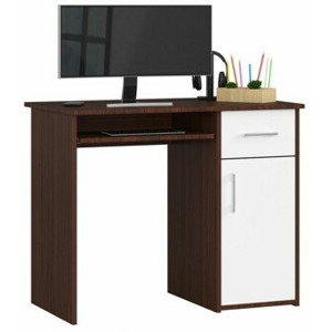 Ak furniture Volně stojící psací stůl Pin 90 cm wenge/bílý