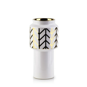 Mondex Váza Marrita 25 cm bílá se vzorem