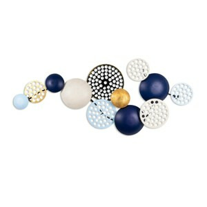 Wallity Nástěnná kovová dekorace AURORA 95 cm modrá/bílá