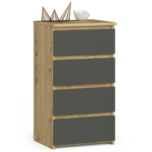 Ak furniture Komoda CL4 40 cm dub artisan/grafitově šedá