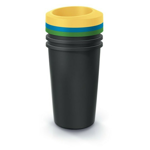 Prosperplast Sada odpadkových košů COMPACTO II 3x45 L černá