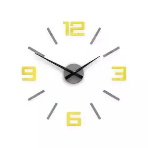 ModernClock 3D nalepovací hodiny Reden šedo-žluté