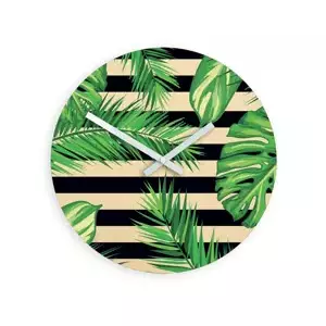 ModernClock Nástěnné hodiny Tropical černo-zelené