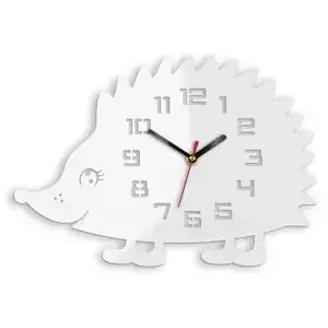 ModernClock Nástěnné hodiny Ježek bílé