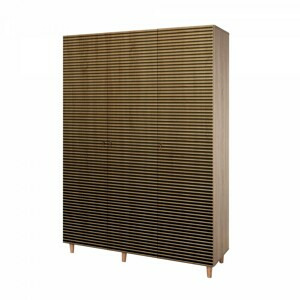 Hanah Home Šatní skříň Kikos II 135 cm dub sonoma/tmavě hnědá