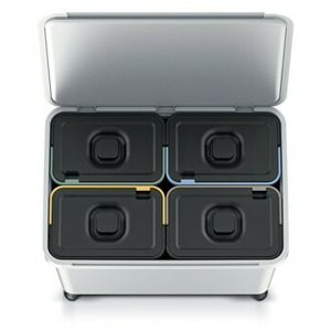 Prosperplast Odpadkový koš SYSTEMO 4x10 L světle šedý