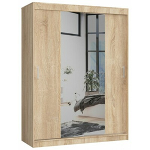 Ak furniture Šatní skříň se zrcadlem Reton 150 cm dub sonoma