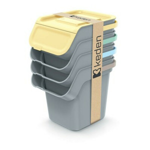 Prosperplast Sada 4 odpadkových košů KADDI s filtrem 4 x 20 L světle šedá