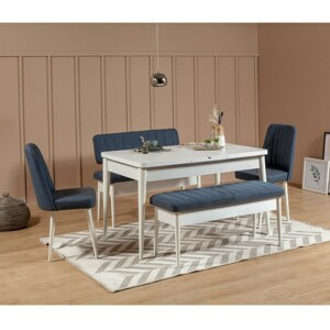 Hanah Home Jídelní set Vina 5D bílá/tmavě modrá