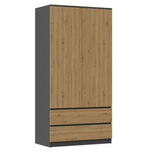 TP Living Šatní skříň MALWA I 90 cm antracit/dub artisan