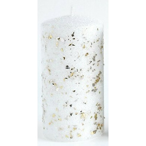 Mondex Vánoční svíčka GLAMOUR 7x10 cm bílá