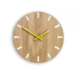 ModernClock Nástěnné hodiny Simple Oak hnědo-žluté