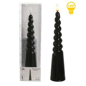 Mondex Since 1986 LED svíčka IDALIA SPIRAL 25 cm černá