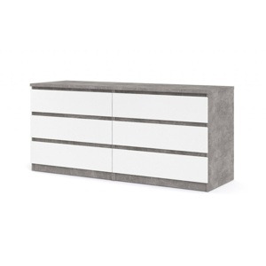 Tvilum Komoda Simplicitous I beton/bílá lesk